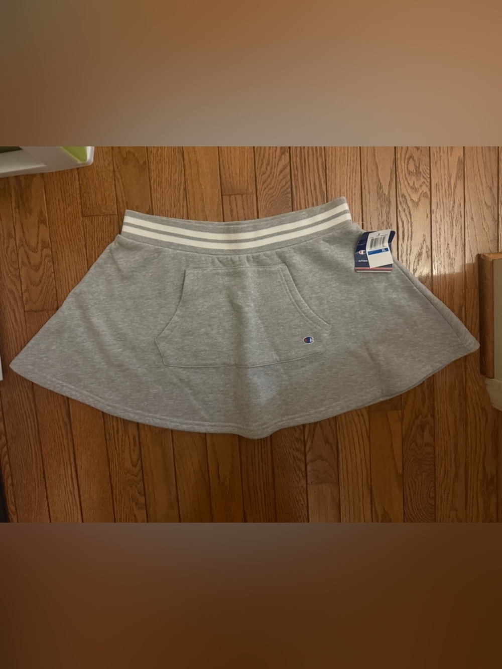 Sz XL NWT Women’s Champion Yarn Dye Stripe Rib Skirt (Lt. Gray)